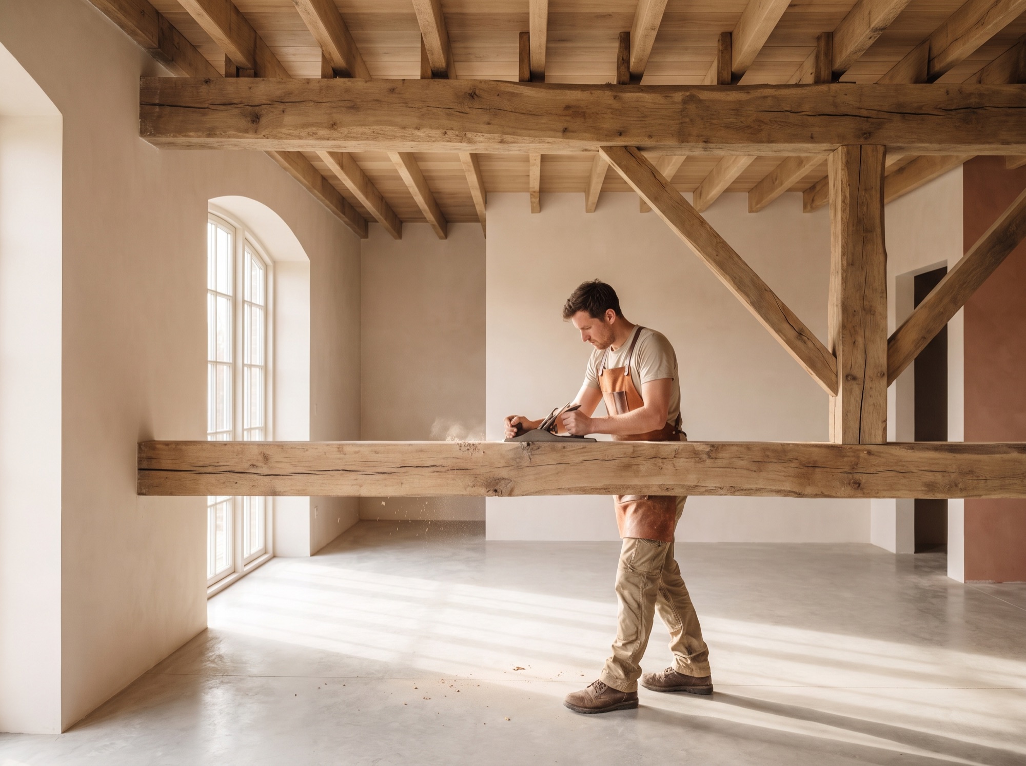 High-end renovation interior showing building craftsmanship